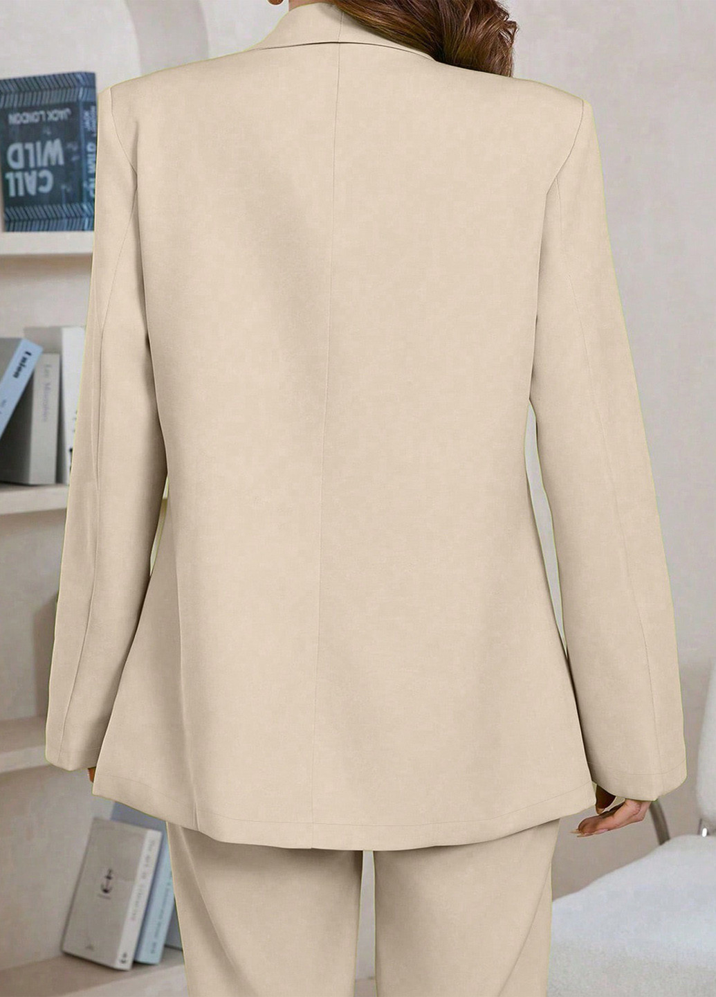 Кремовый женский жакет SHEIN однотонный - демисезонный