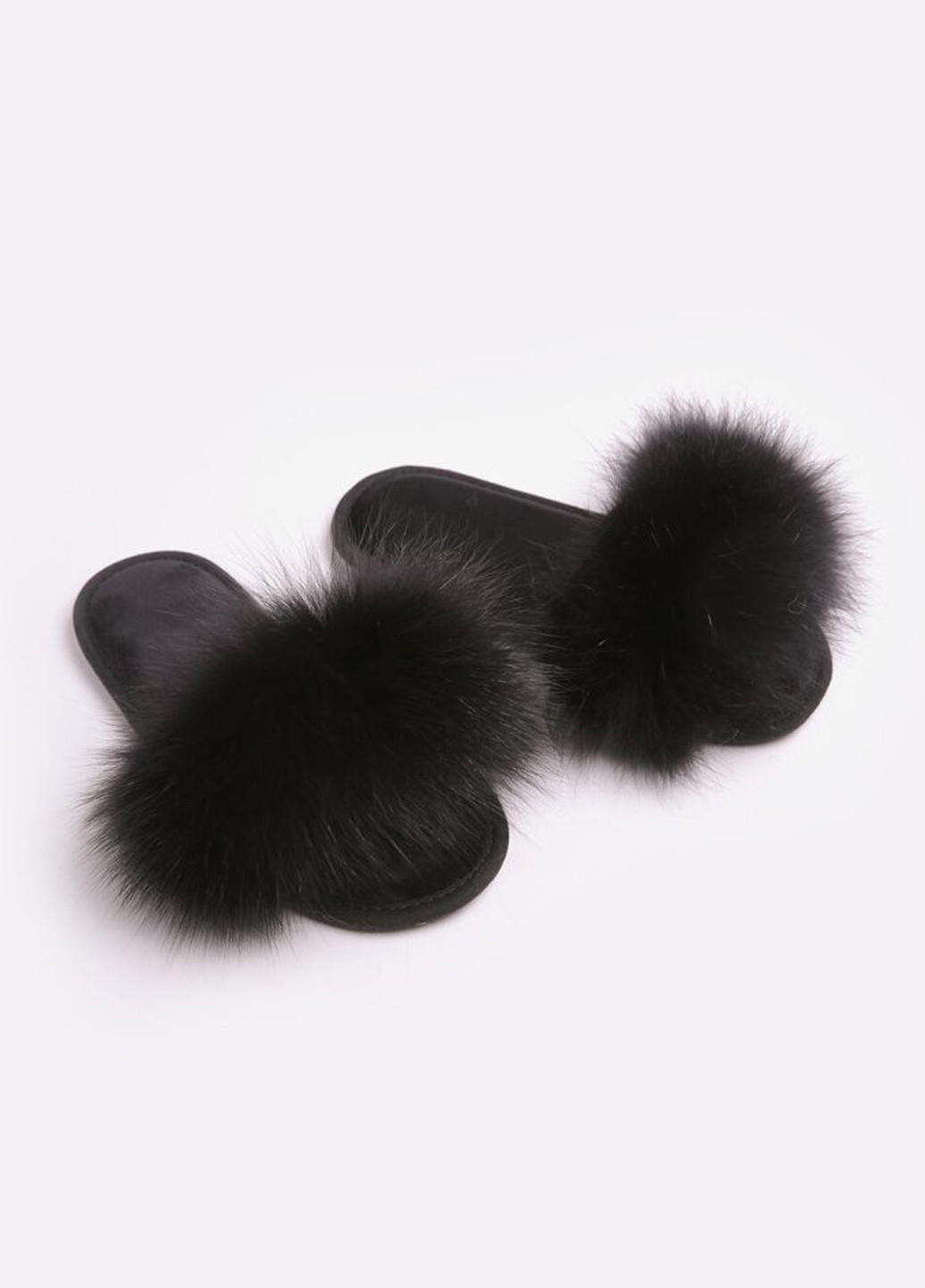 Черные тапочки Family Story с мехом