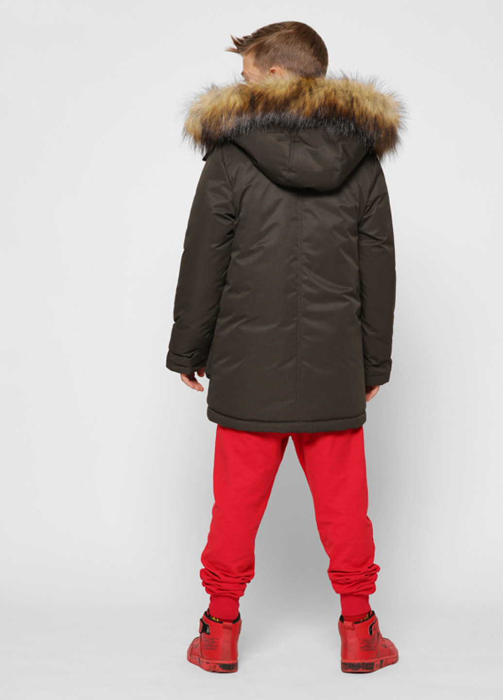 Оливковая (хаки) зимняя оливковая (хаки) зимняя куртка для мальчика Sinthia