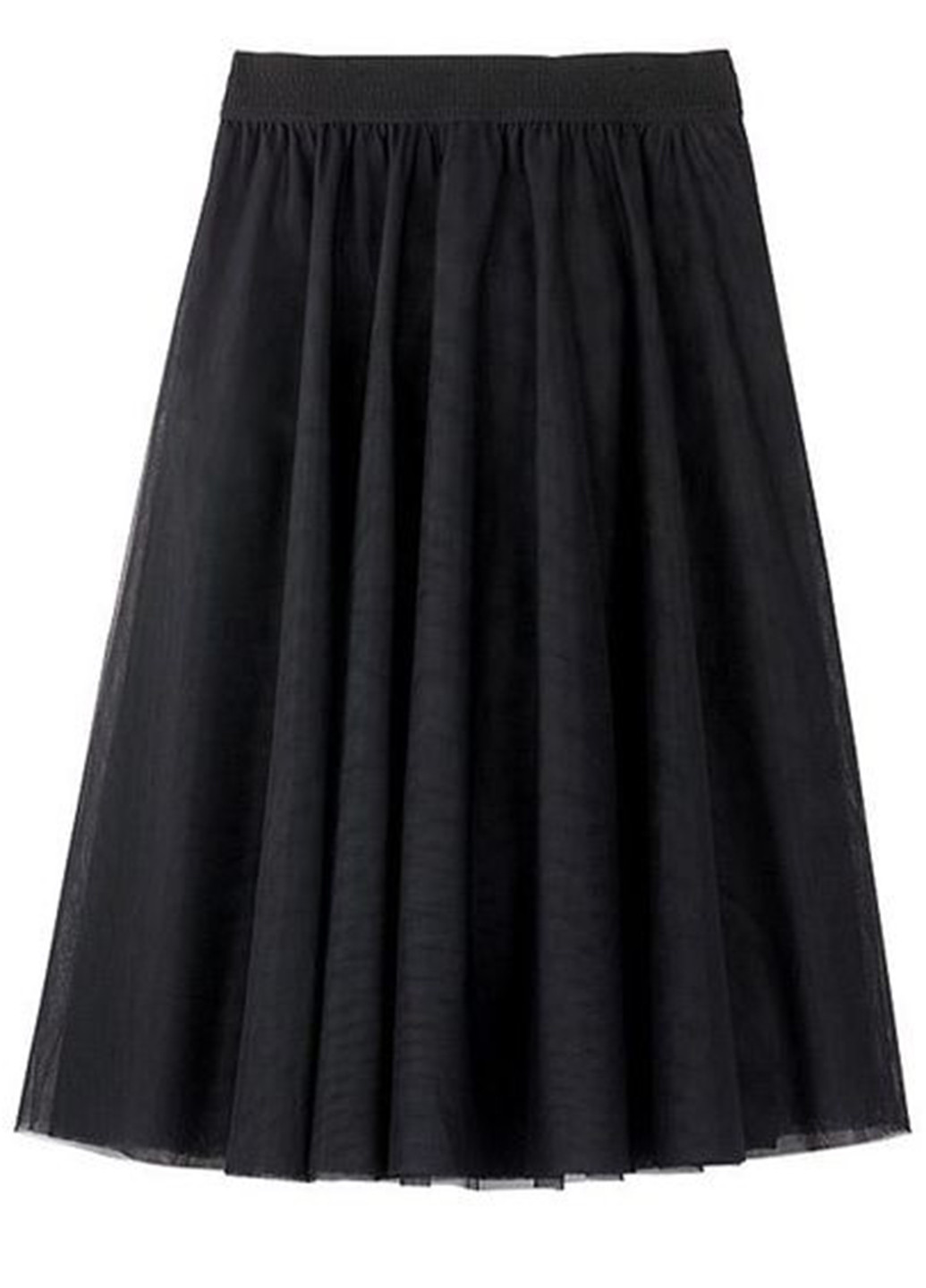 Черная кэжуал однотонная юбка Signature Collection клешированная-солнце, пышная
