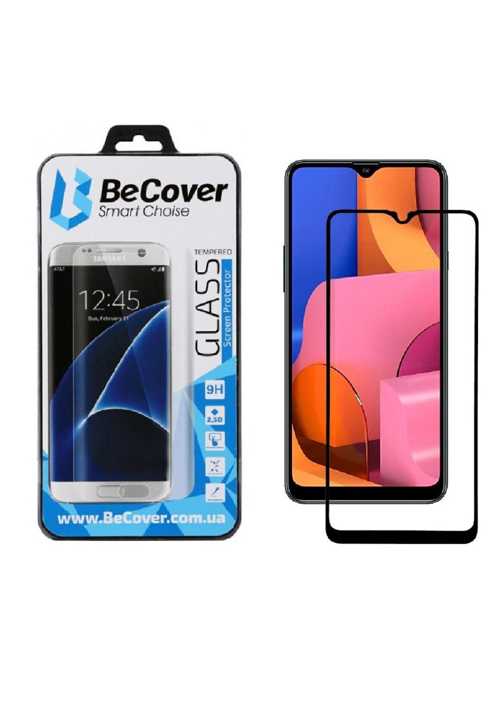Скло захисне Samsung Galaxy A20s 2019 SM-A207 Black (704166) BeCover (249599935)