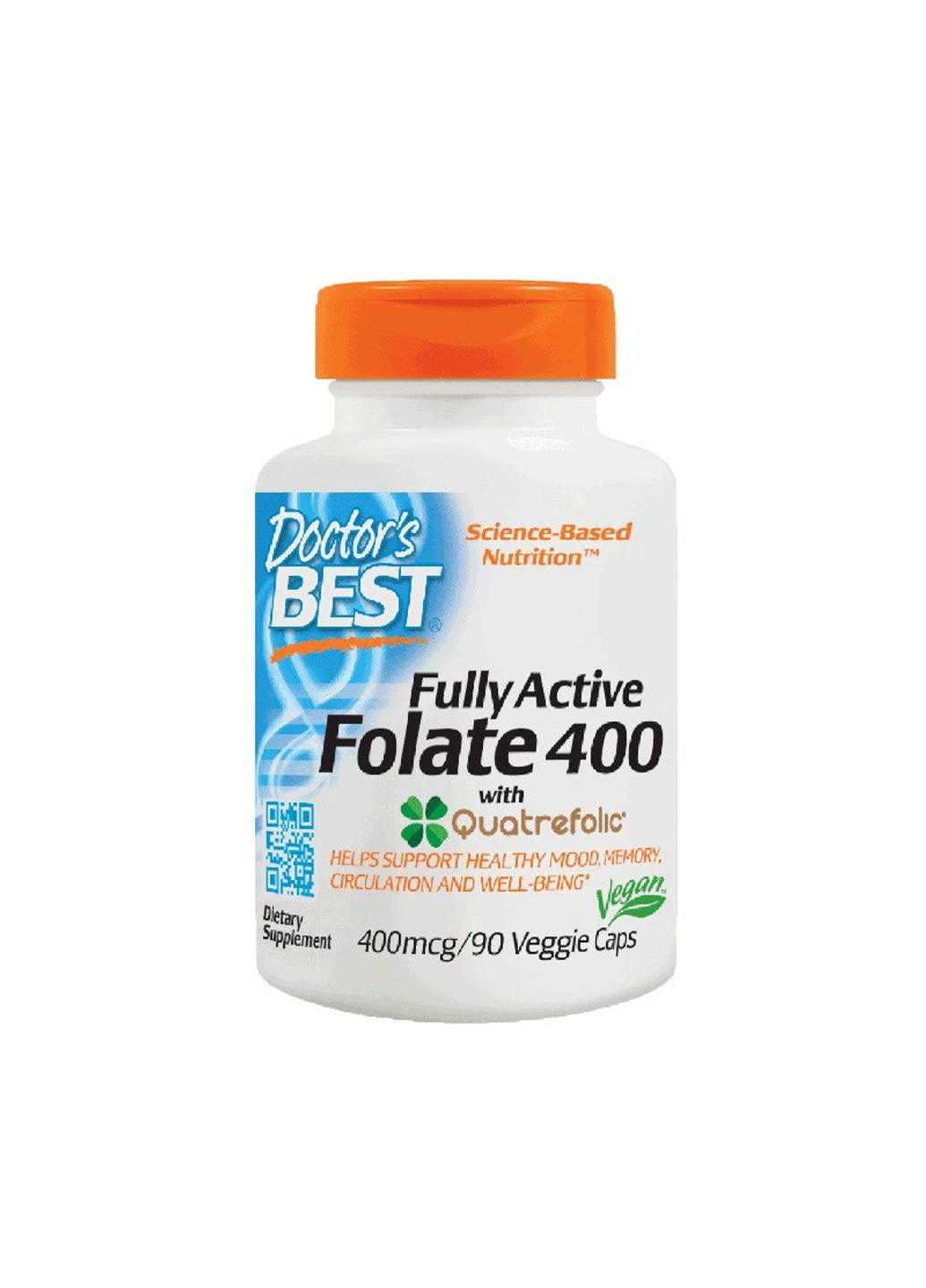 Фолат Folate 400 Fully Active 90 вег. капсул Doctor's Best (255407554)