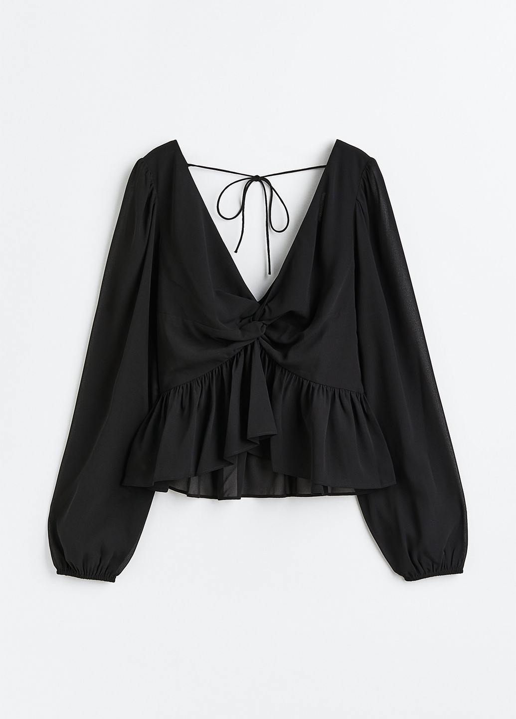Черная демисезонная блуза с баской H&M