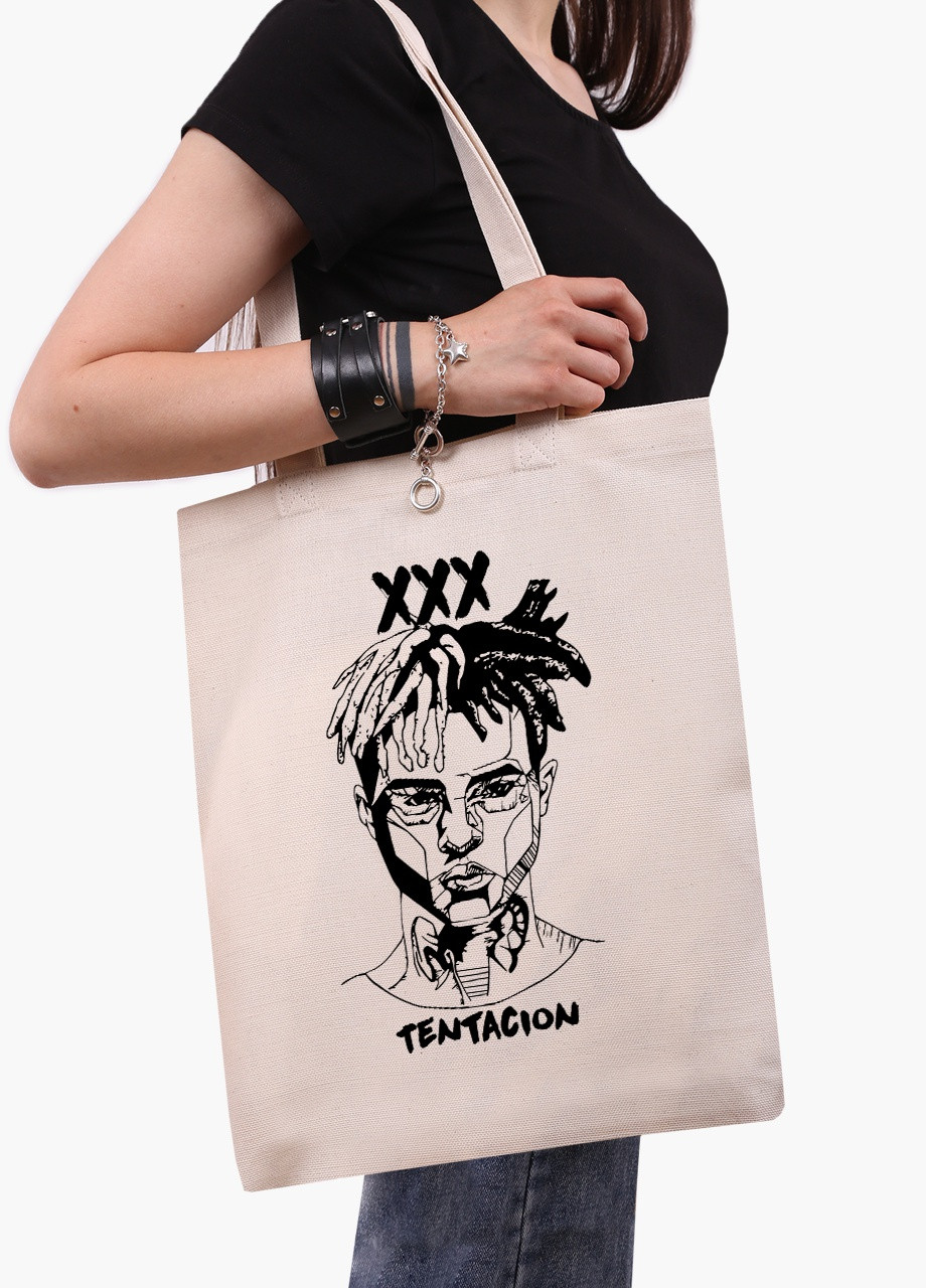 Еко сумка шоппер біла Екс-екс-екс Тентасьон (XXXTentacion) (9227-2637-WT-1) екосумка шопер 41*35 см MobiPrint (215977549)