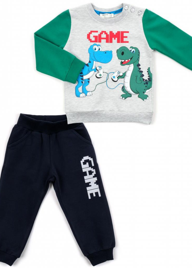 Голубой демисезонный костюм десткий "game" (14435-86b-gray) Breeze