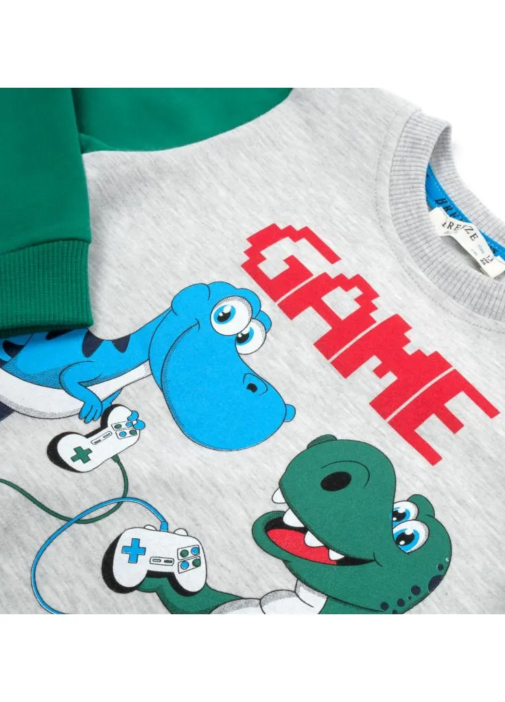Голубой демисезонный костюм десткий "game" (14435-86b-gray) Breeze