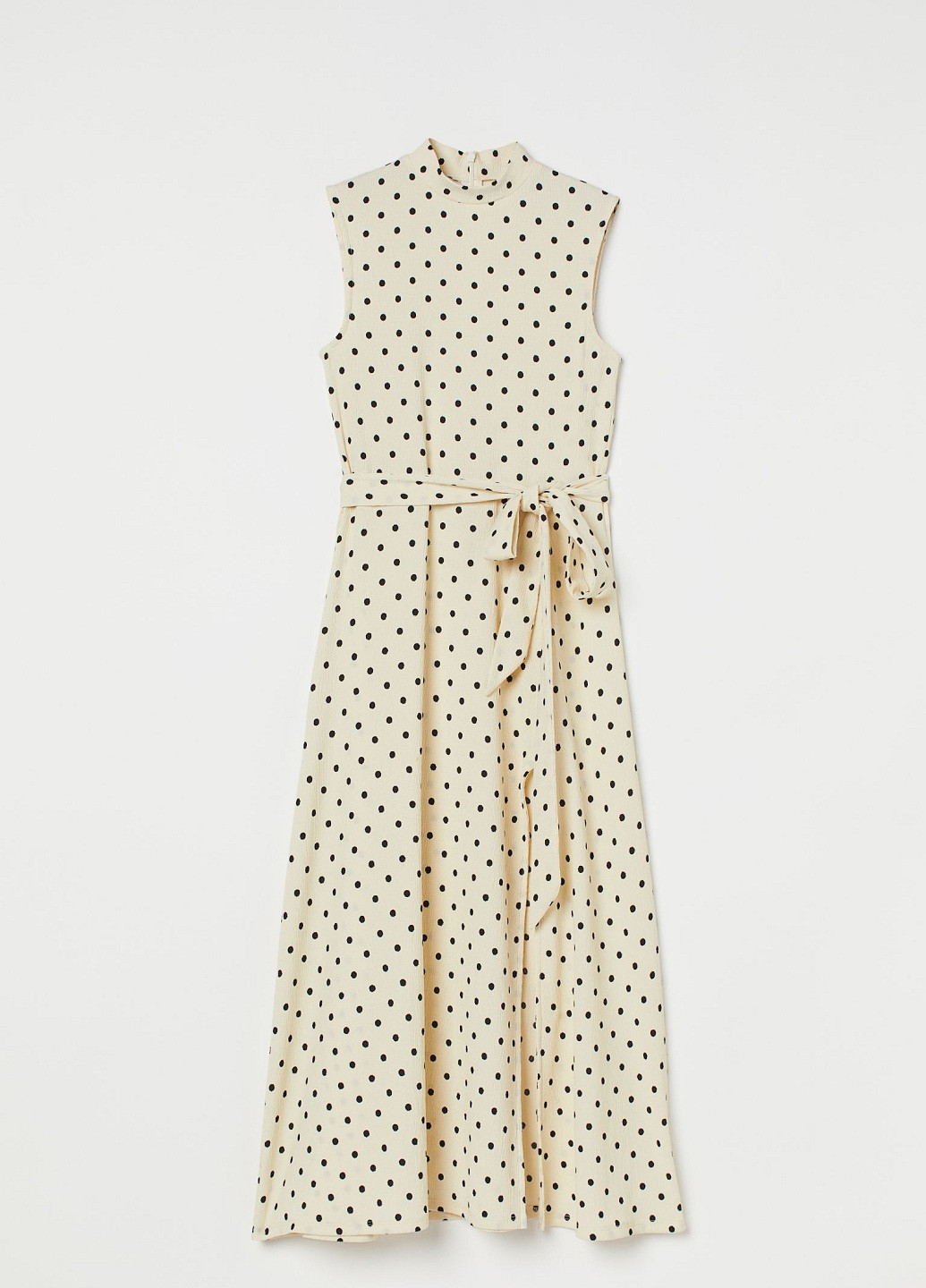 Светло-бежевое кэжуал платье H&M в горошек