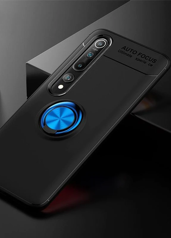 TPU чохол ColorRing під магнітний тримач (opp) для Xiaomi Mi 10 / Mi 10 Pro Чорний / Синій (is_00000035400_4) Deen (237834943)