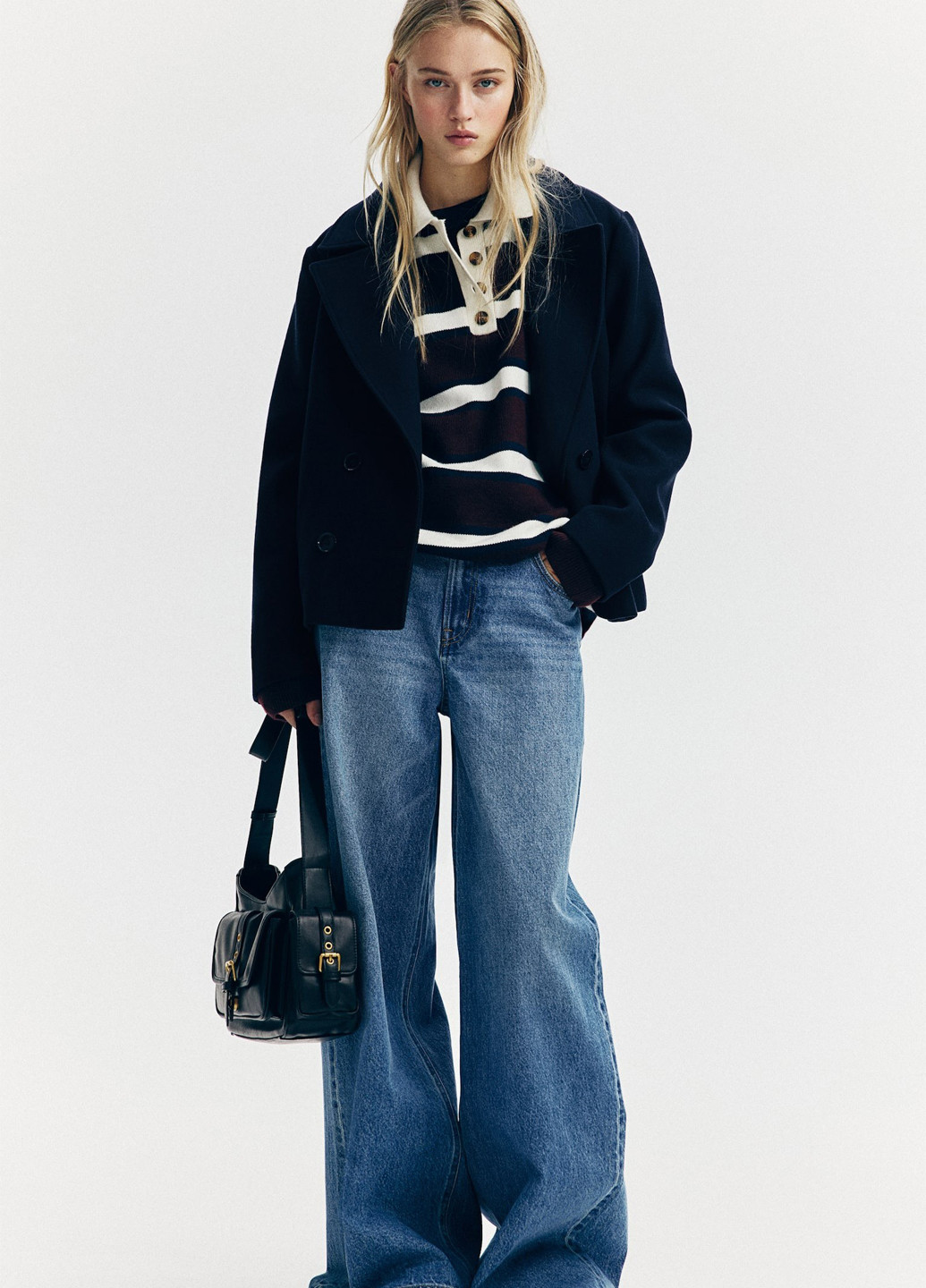 Чорне демісезонне Пальто бушлат H&M