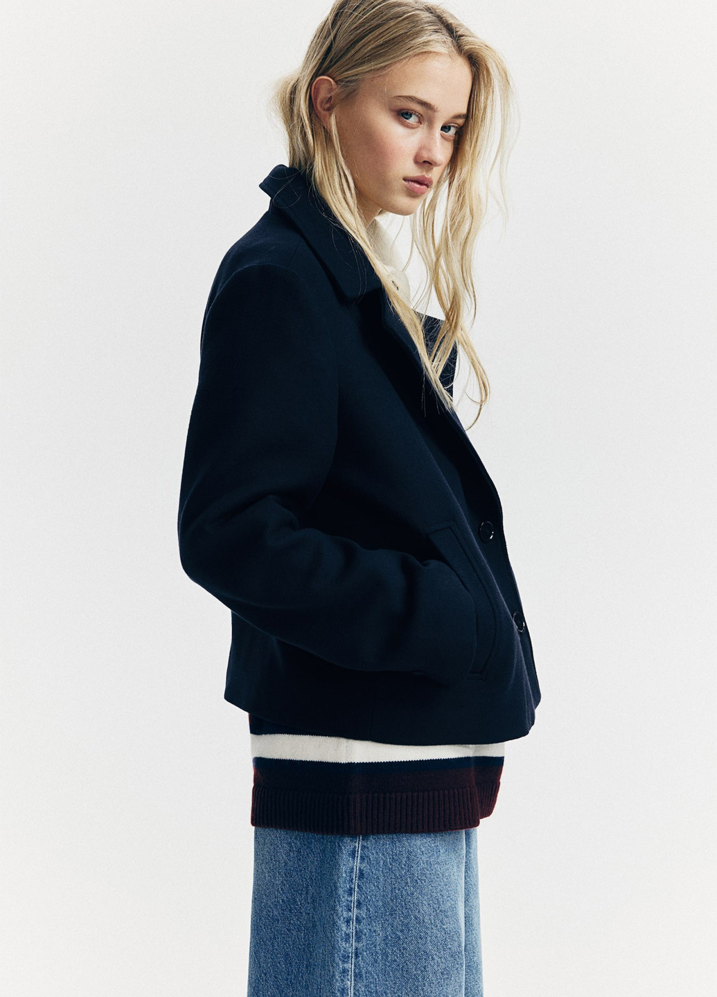 Чорне демісезонне Пальто бушлат H&M