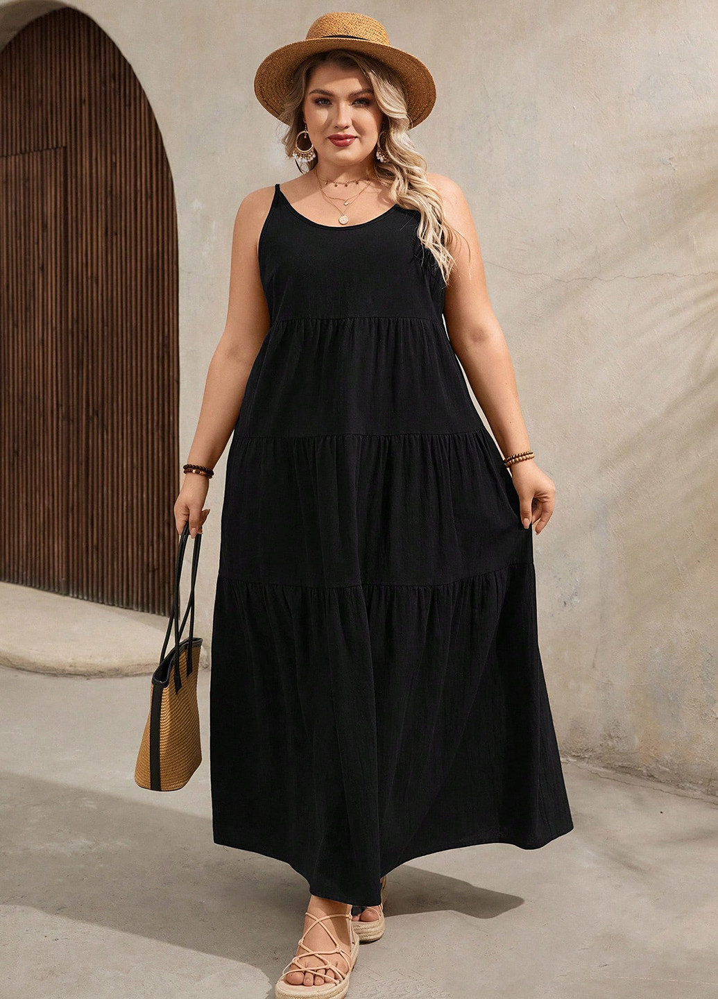 Черное кэжуал платье SHEIN однотонное