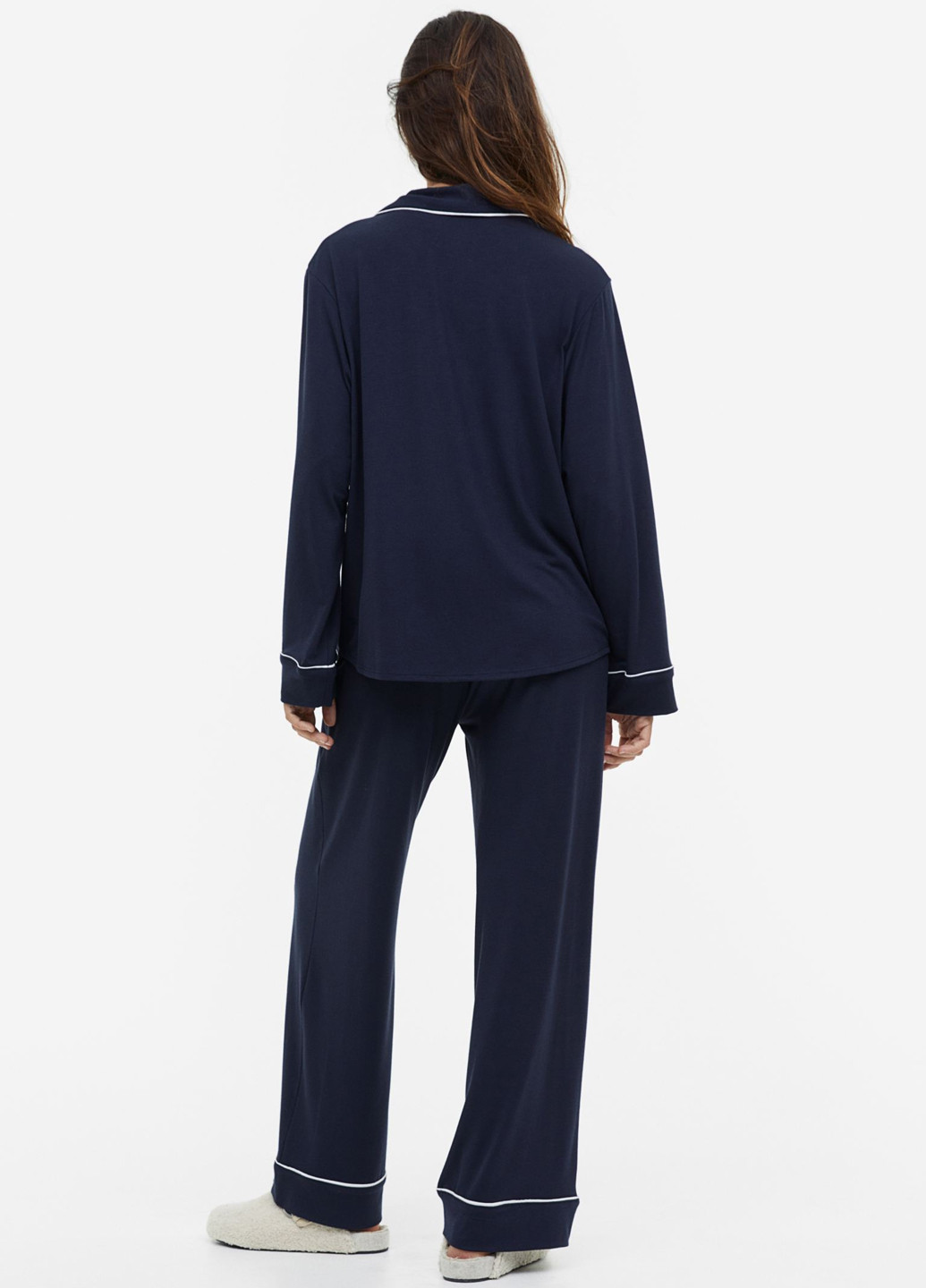 Темно-синяя всесезон пижама (рубашка, брюки) рубашка + брюки H&M