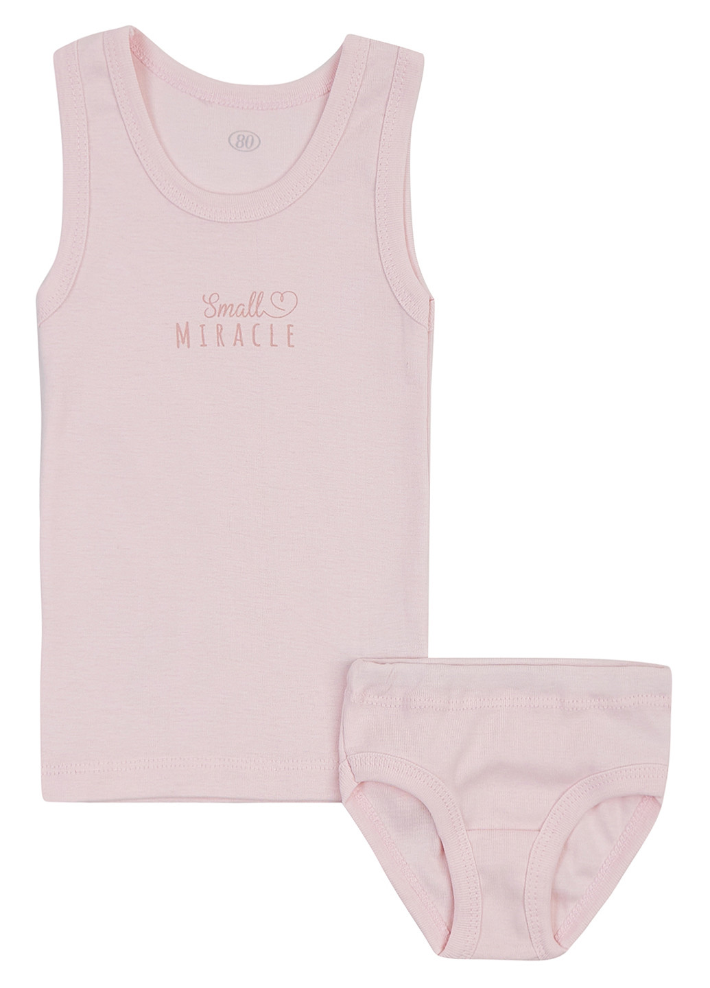 Рожевий демісезонний комплект (майка, трусики) Фламинго