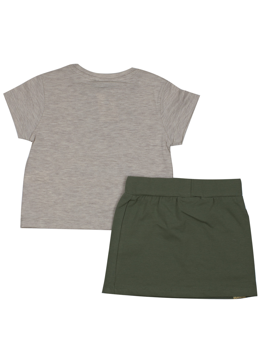 Оливковый летний комплект (футболка, юбка) Cichlid