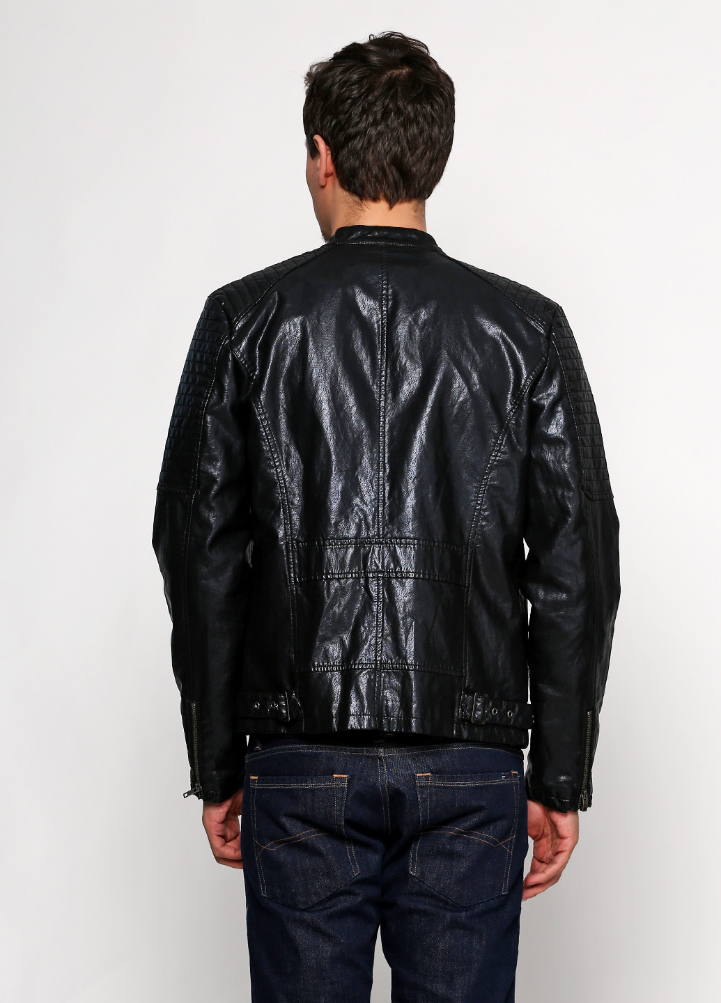 Черная демисезонная куртка кожаная Jcc Collection