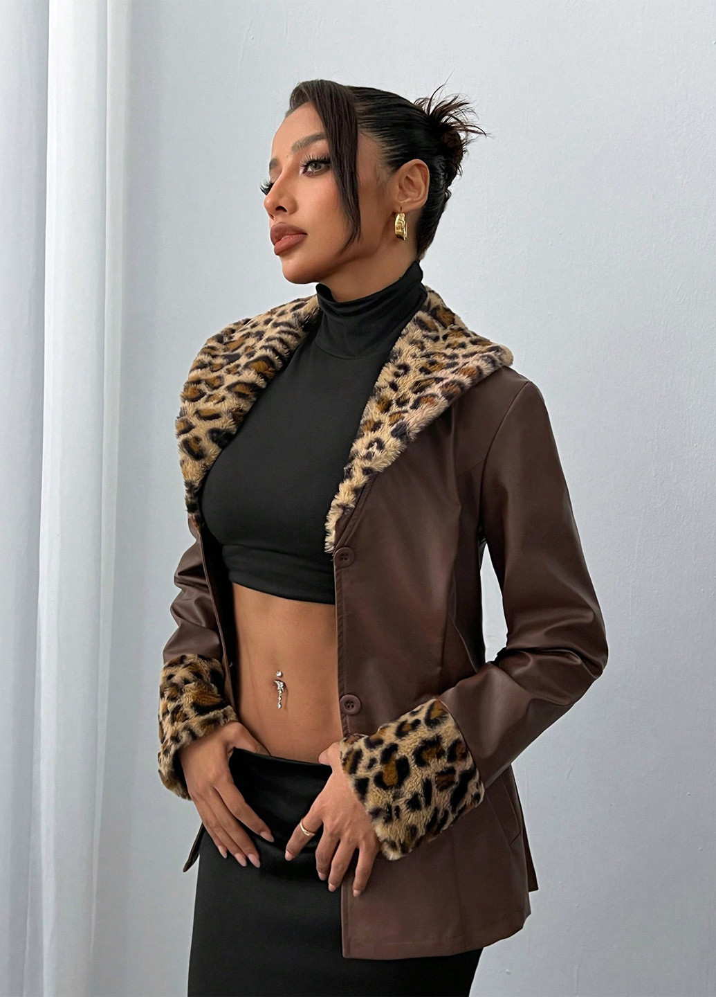 Коричнева демісезонна куртка SHEIN