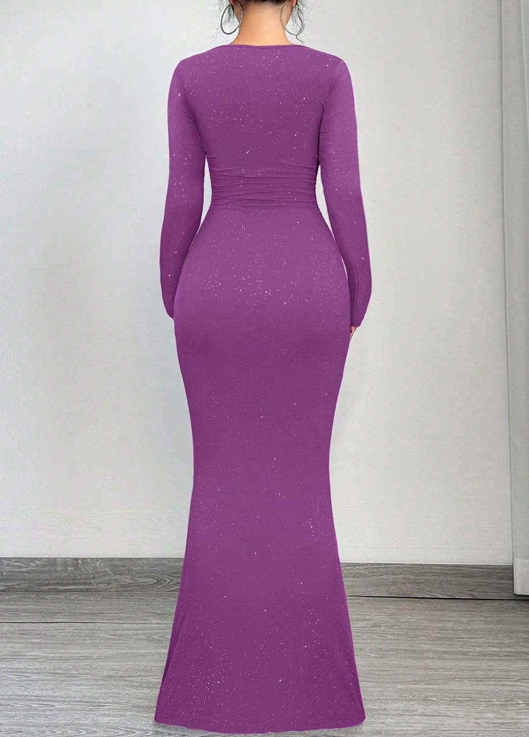 Фіолетова святковий, вечірня сукня годе SHEIN однотонна