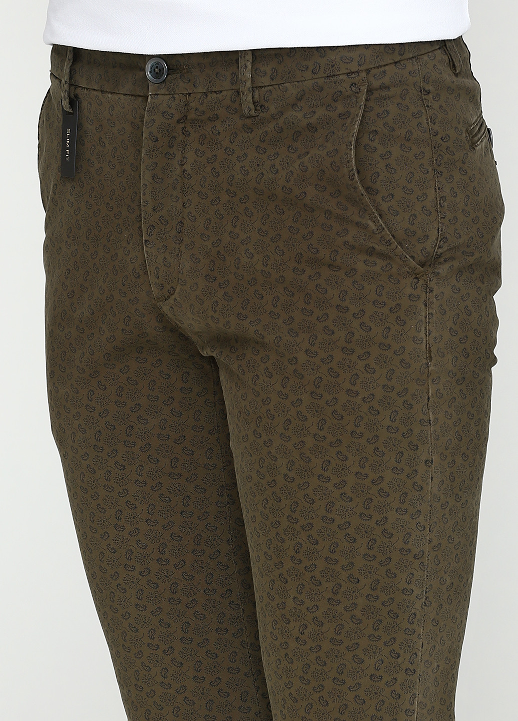 Хаки кэжуал демисезонные со средней талией брюки Massimo Dutti