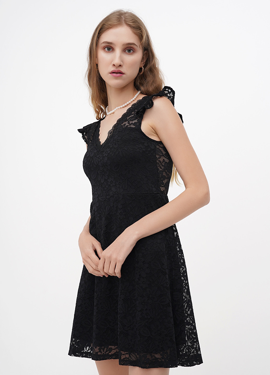 Чорна кежуал, коктейльна сукня кльош Terranova однотонна