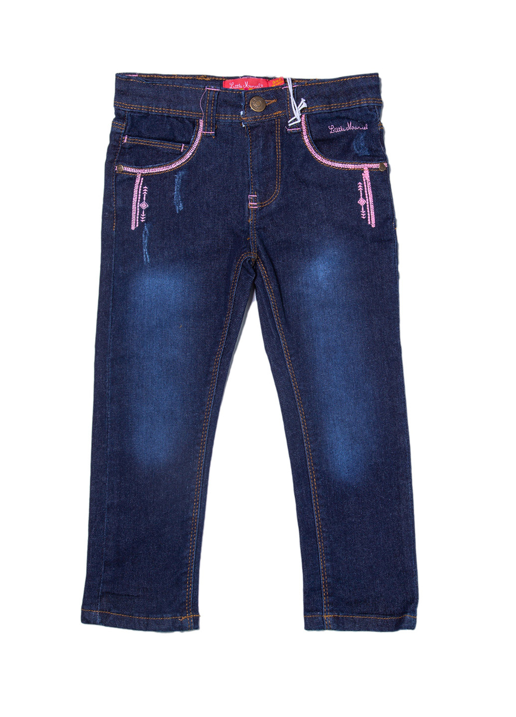 Синие демисезонные прямые джинсы Little Marcel