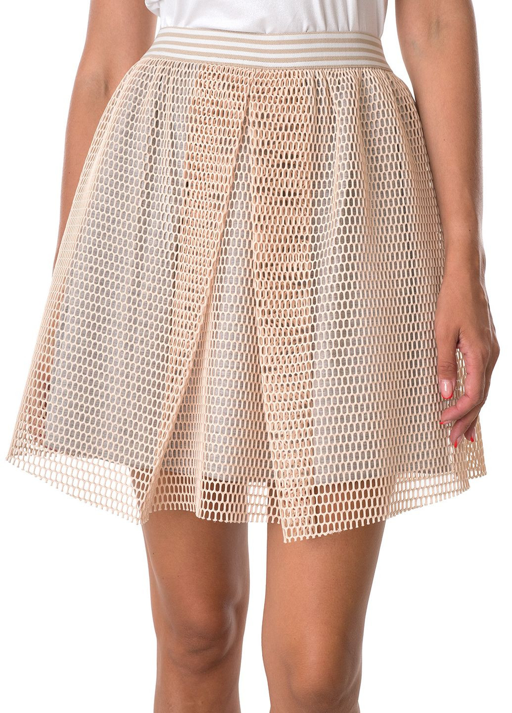 Бежевая однотонная спідниця жіноча Miss Miss