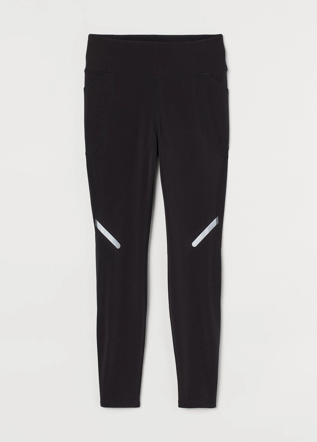 Черные демисезонные зимние беговые леггинсы H&M