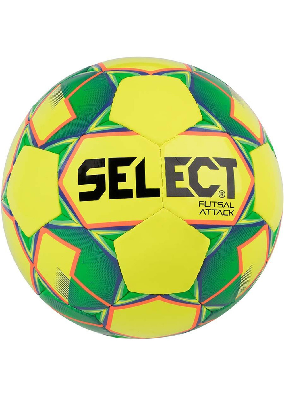 Мяч футзальный Futsal Attack Shiny желтый/зеленый Уни 4 (107343-024-4) Select (254315042)