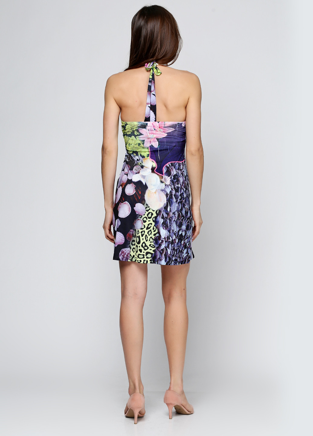 Фіолетова кежуал платье Snake Milano з абстрактним візерунком