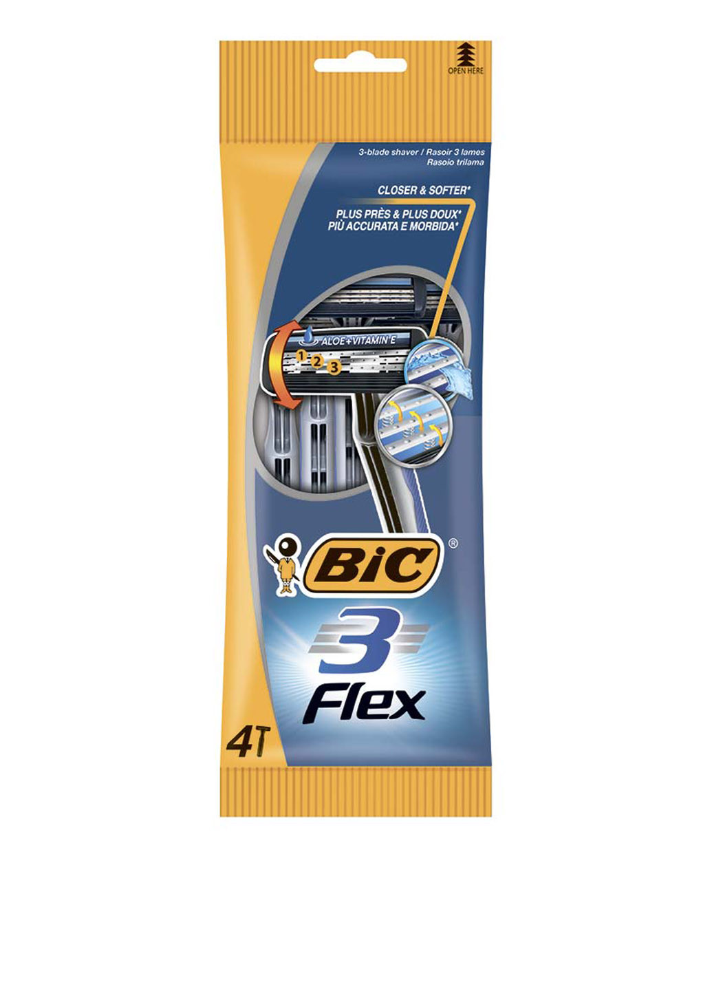 Станок для бритья, Flex 3, 4 шт Bic (184255388)