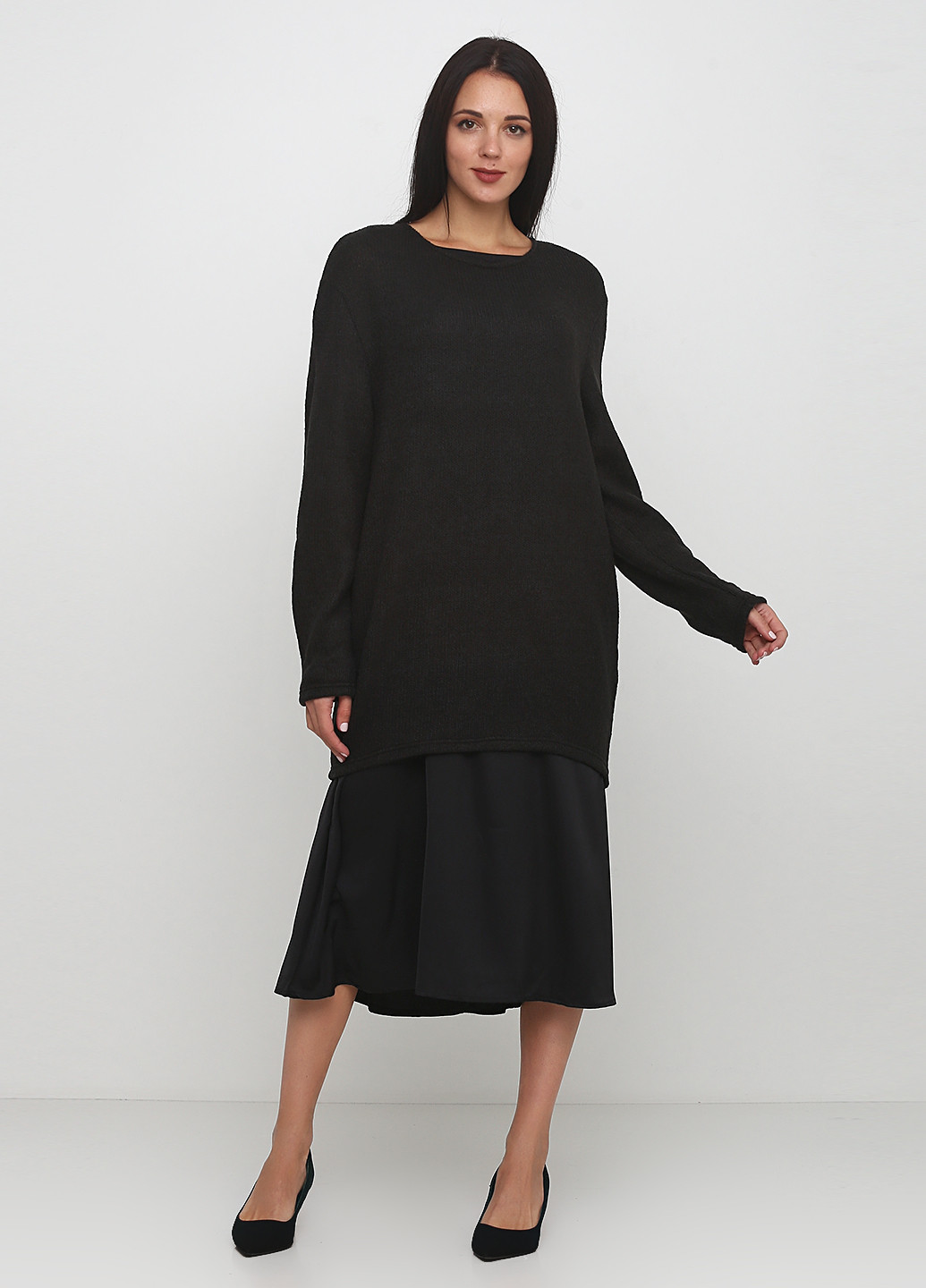 Черный демисезонный комплект (платье, джемпер) Andre Tan
