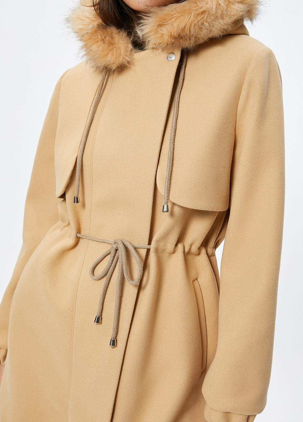 Бежевое демисезонное Пальто KOTON