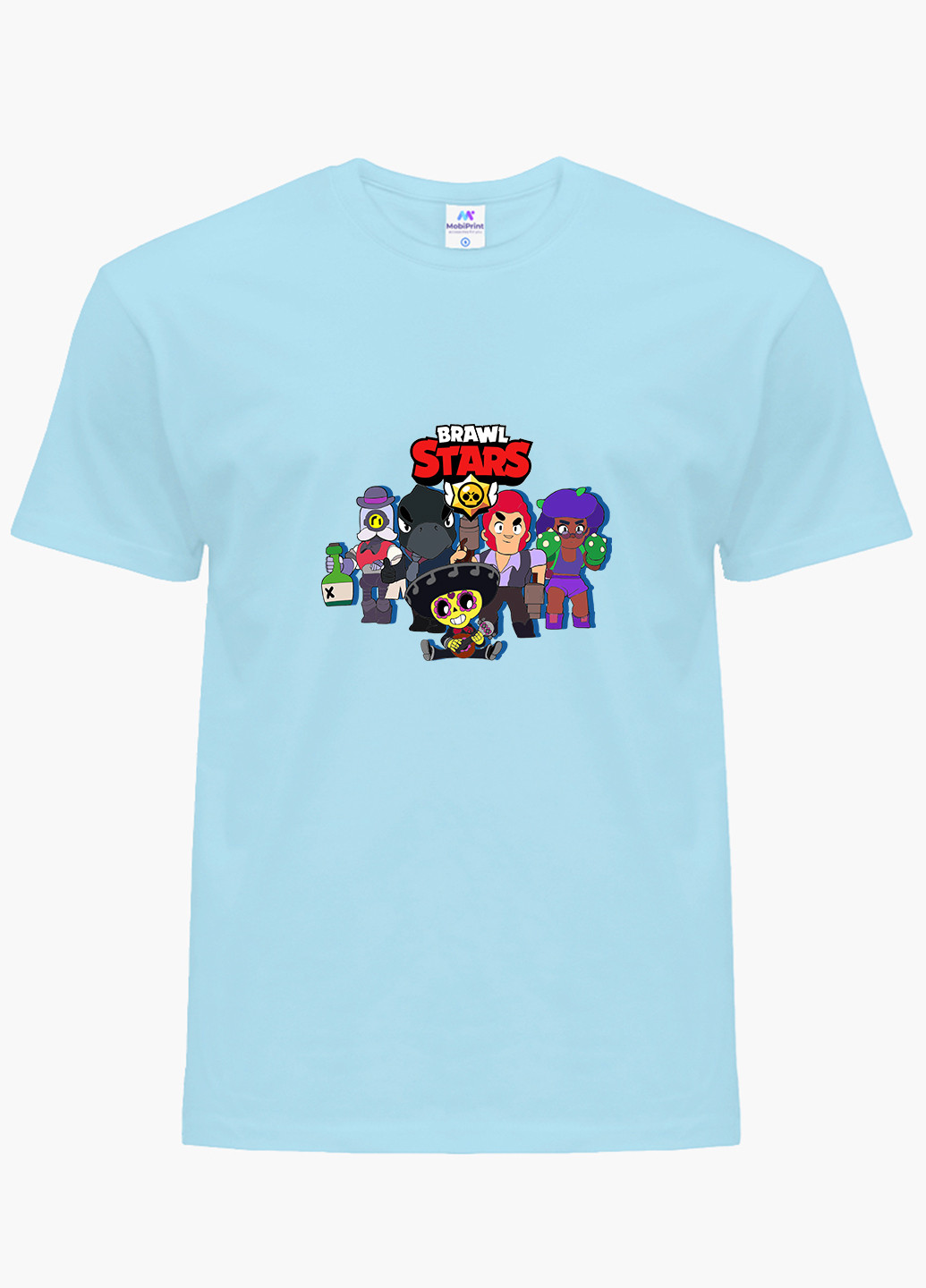 Блакитна демісезонна футболка дитяча бравл старс (brawl stars) (9224-1004) MobiPrint