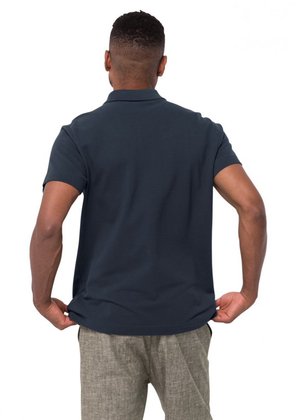Темно-синяя футболка-поло для мужчин Jack Wolfskin с логотипом