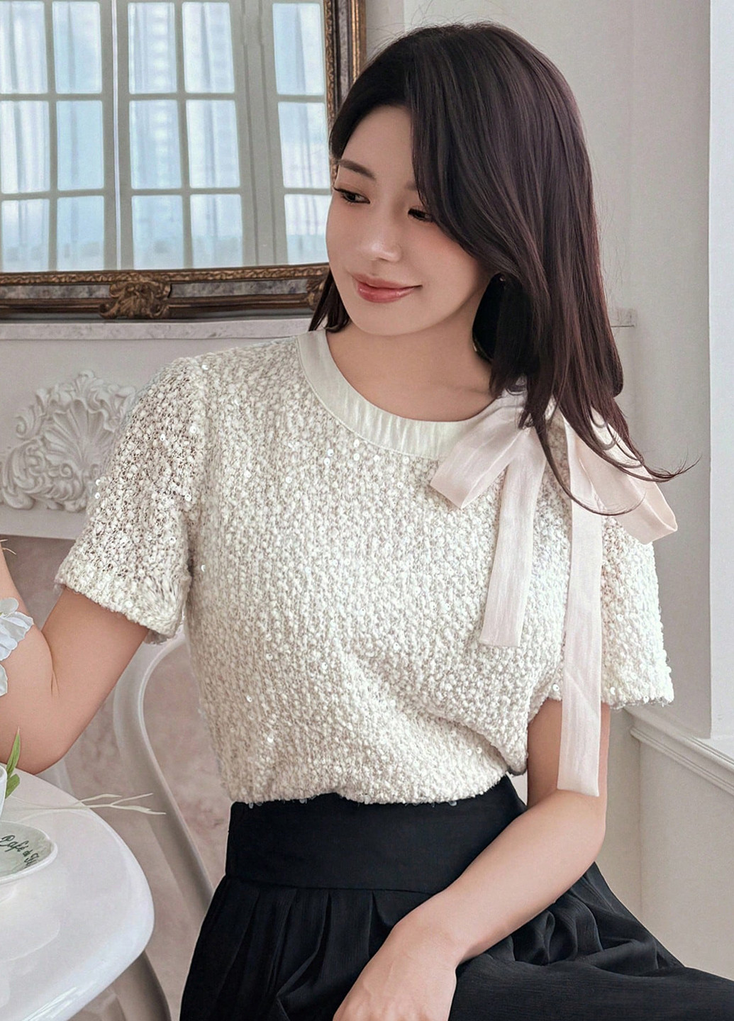 Кремова блуза SHEIN