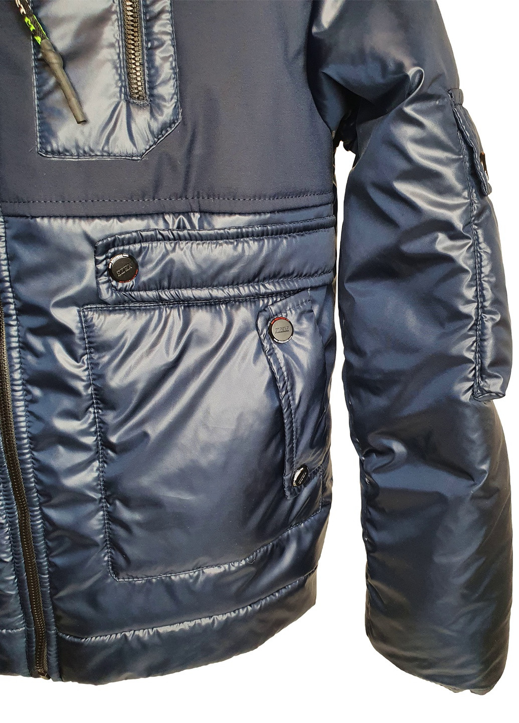 Синяя демисезонная куртка с карманом-рюкзаком No Brand Рокки