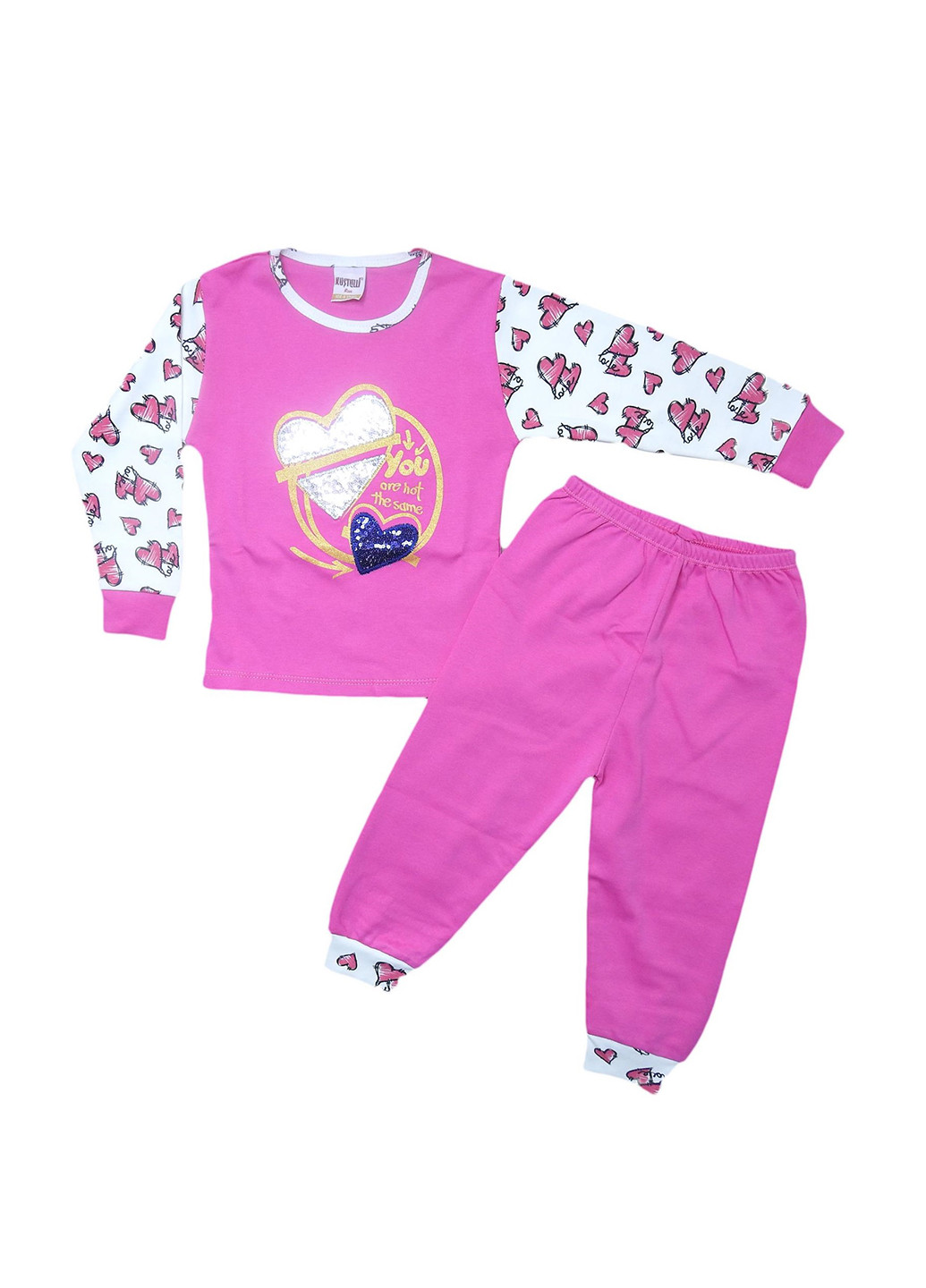 Розовая всесезон пижама (лонгслив, брюки) лонгслив + брюки Payes