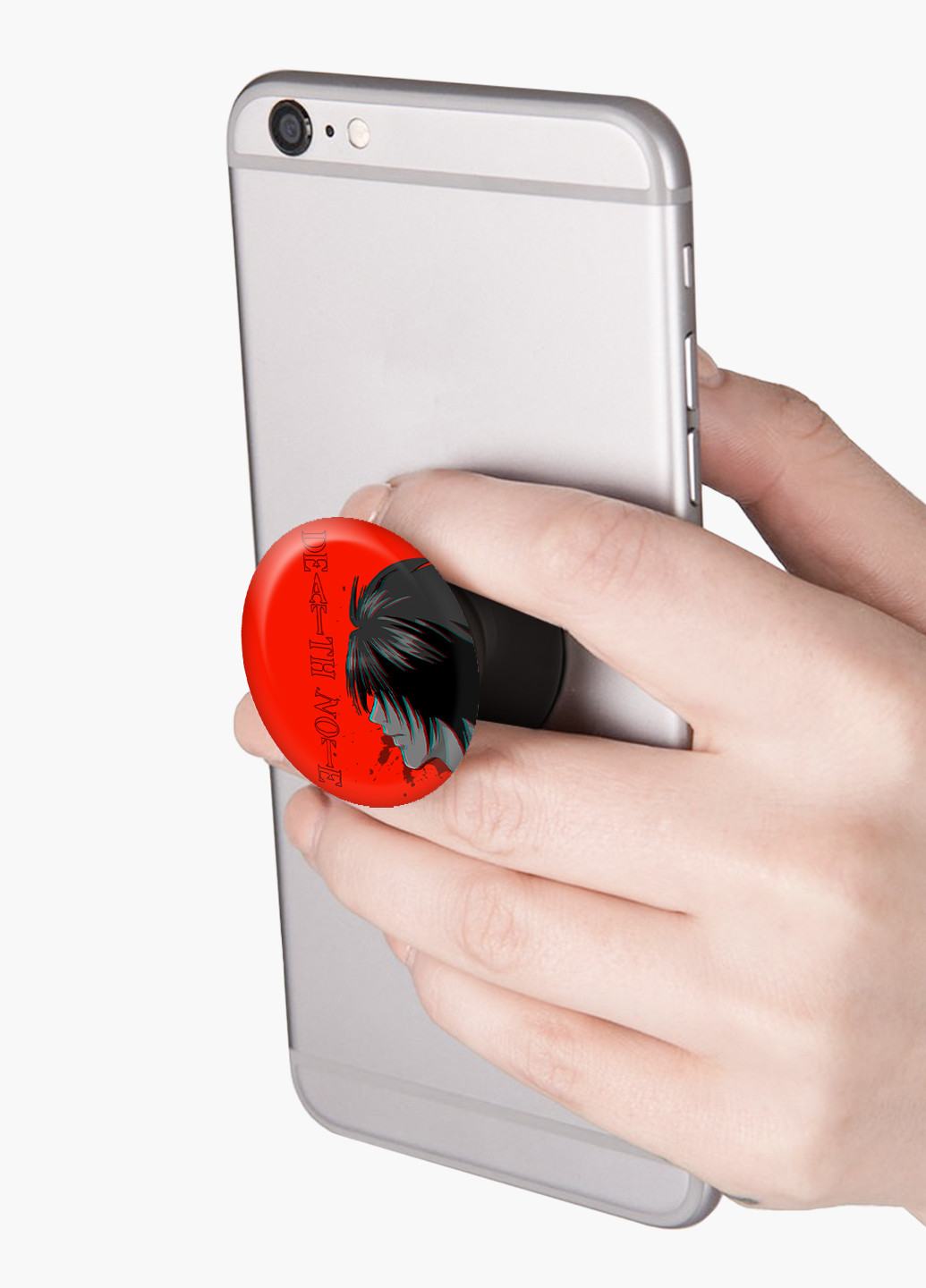 Попсокет (Popsockets) тримач для смартфону Ел Лоулайт Зошит смерті (L Death Note) (8754-2824) Чорний MobiPrint (221548567)