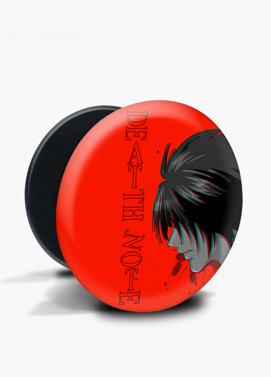 Попсокет (Popsockets) тримач для смартфону Ел Лоулайт Зошит смерті (L Death Note) (8754-2824) Чорний MobiPrint (221548567)