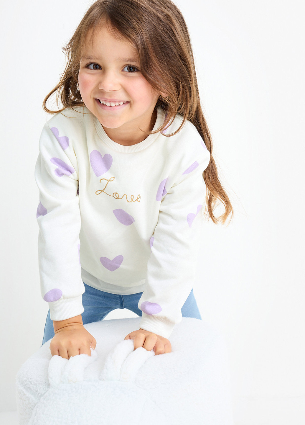 C&A світшот сердечка білий кежуал бавовна