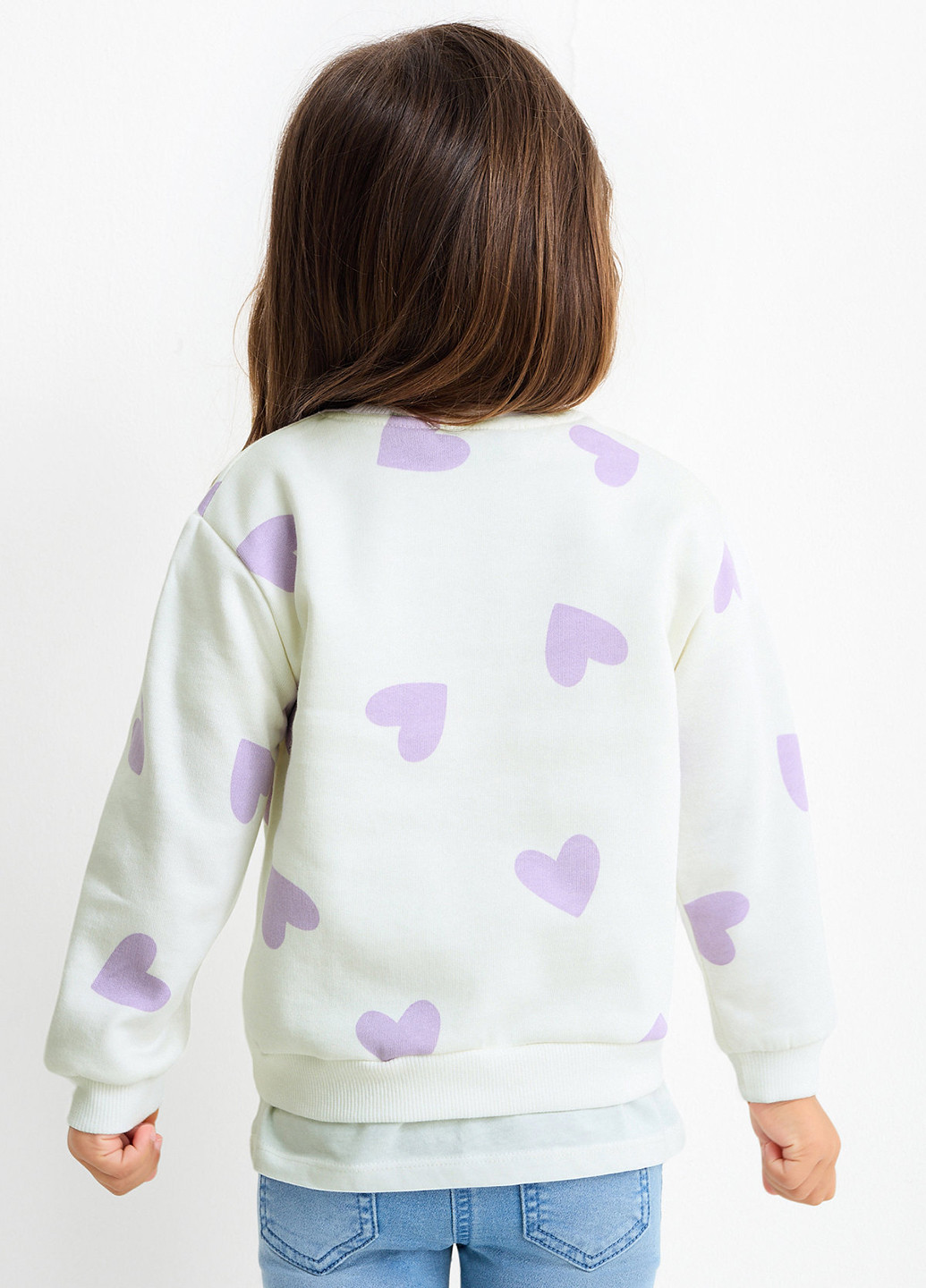 C&A світшот сердечка білий кежуал бавовна