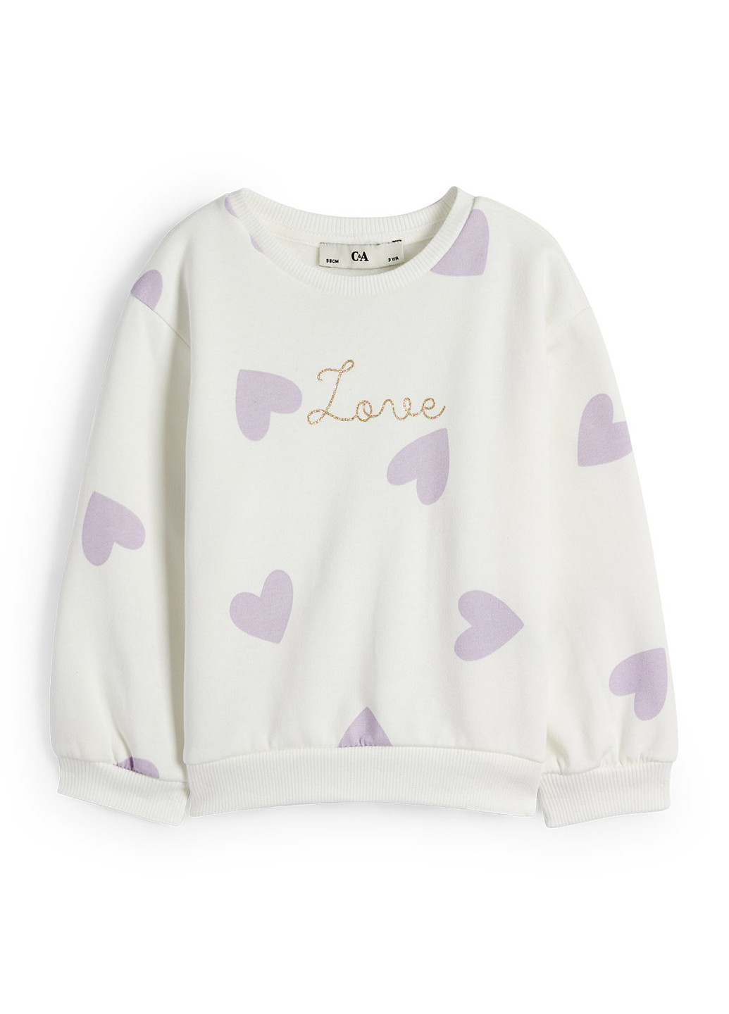 C&A світшот сердечка білий кежуал бавовна