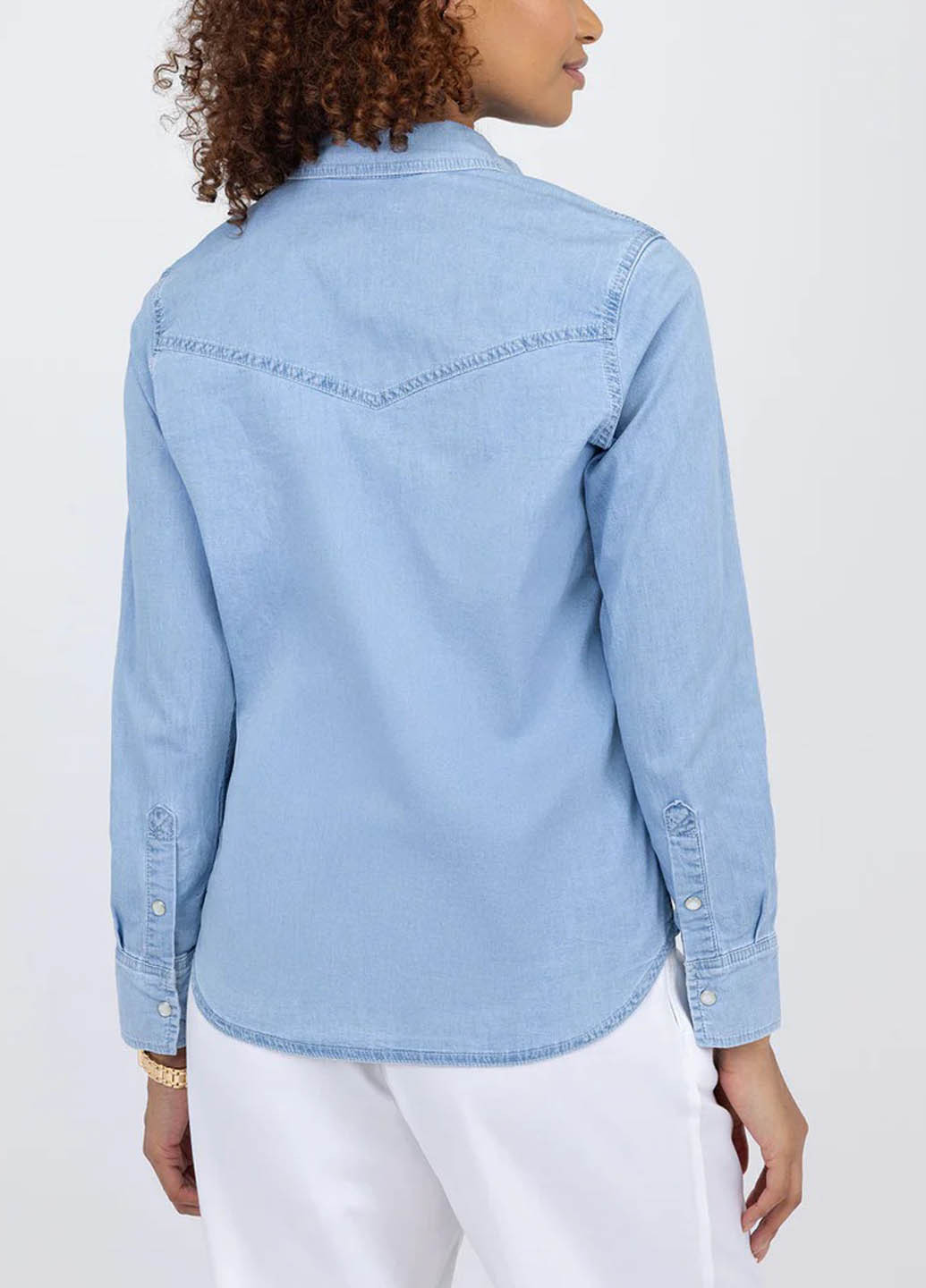 Светло-голубой джинсовая рубашка однотонная U.S. Polo Assn.