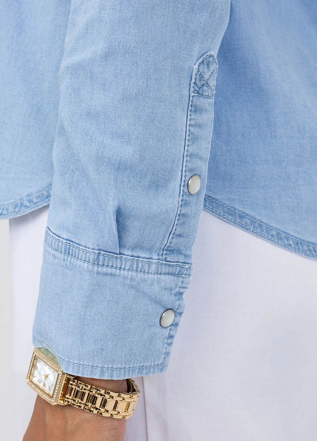 Светло-голубой джинсовая рубашка однотонная U.S. Polo Assn.