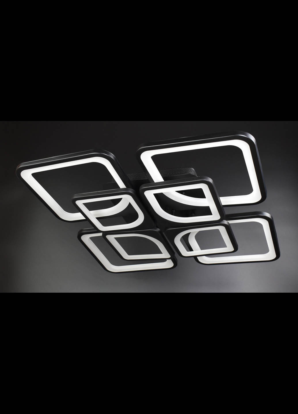 Люстра потолочная LED с пультом A2281/4+4-bk Матовый черный 10х56х56 см. Handmade (234537672)