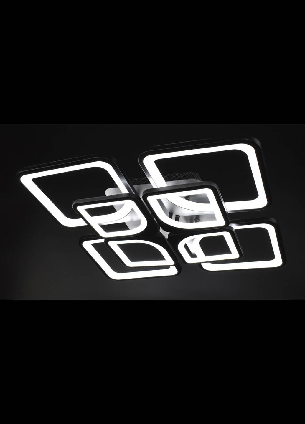 Люстра потолочная LED с пультом A2281/4+4-bk Матовый черный 10х56х56 см. Handmade (234537672)