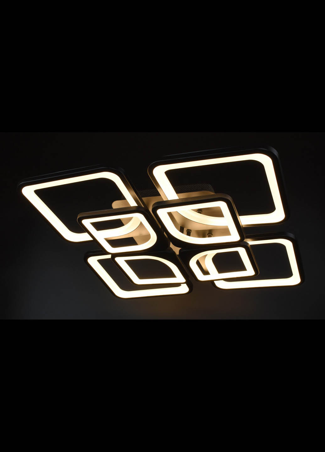 Люстра потолочная LED с пультом A2281/4+4-bk Матовый черный 10х56х56 см. Handmade (234537672)