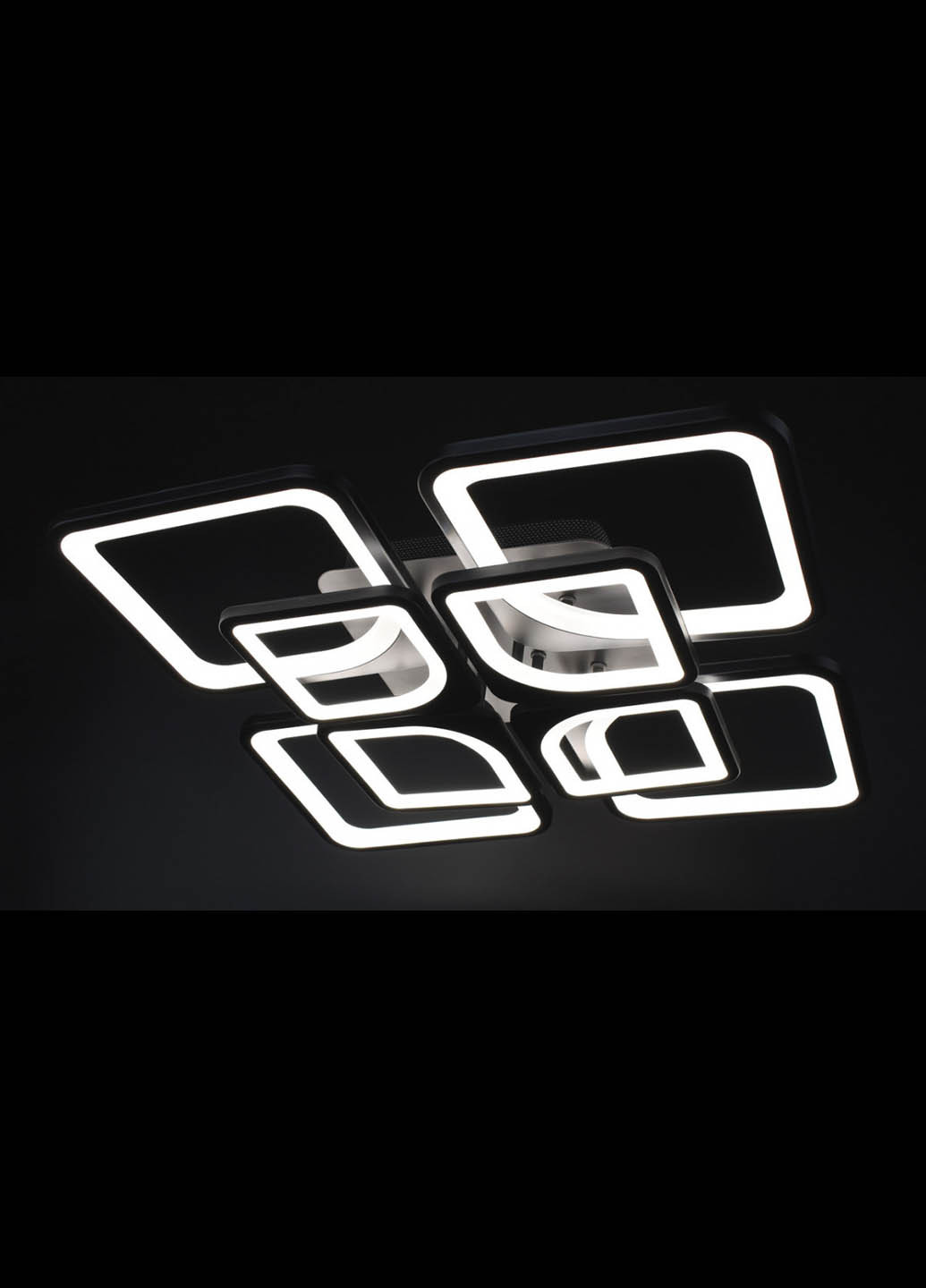 Люстра потолочная LED с пультом A2281/4+4-bk Матовый черный 10х56х56 см. Handmade (234537672)