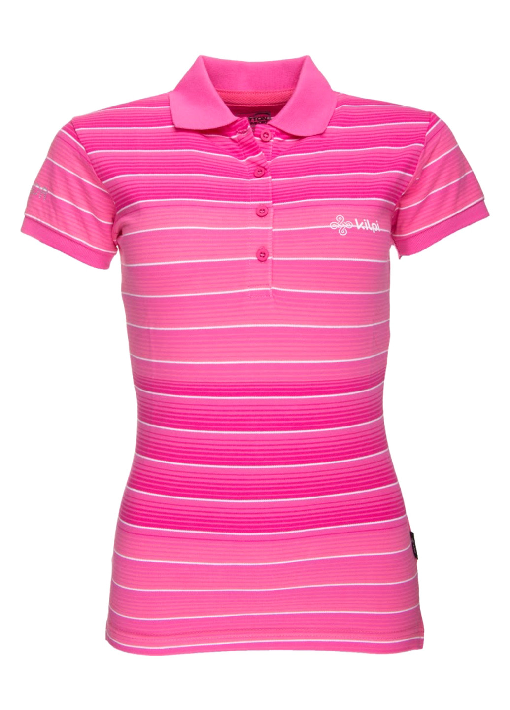 Розовая женская футболка-поло Kilpi в полоску