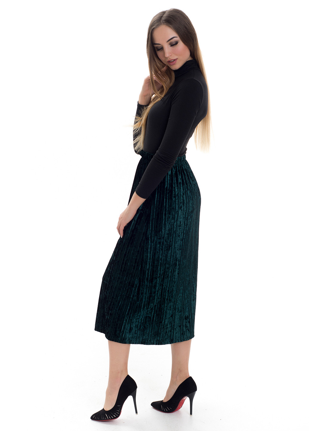 Зеленая кэжуал однотонная юбка Zhmurchenko Brand