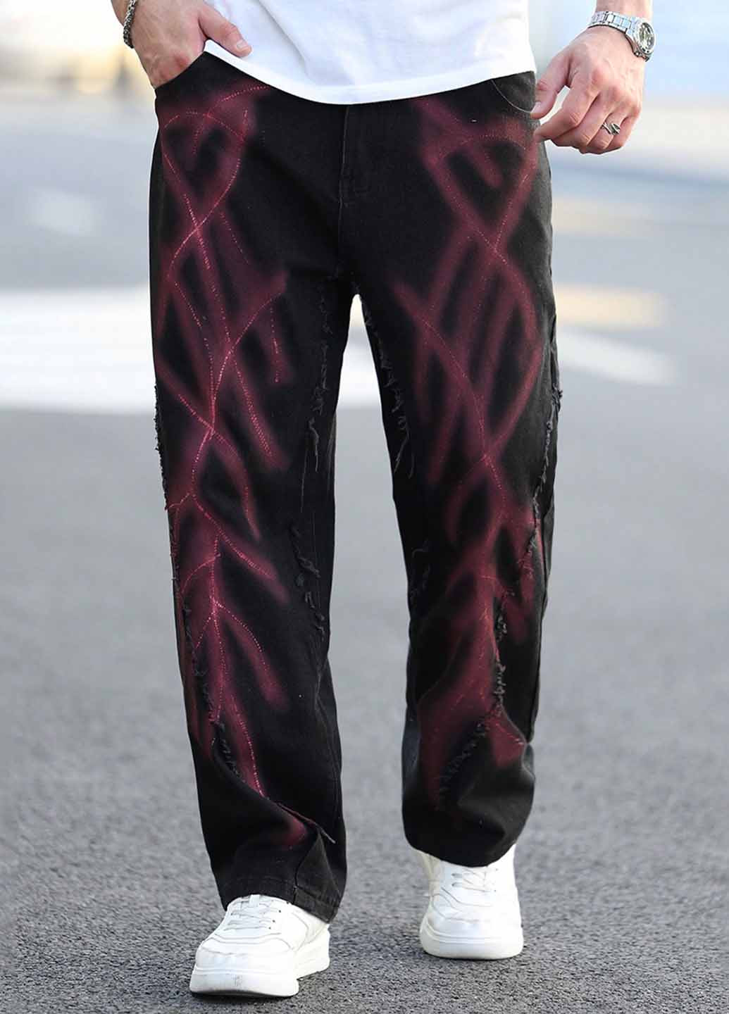 Черные демисезонные регюлар фит джинсы SHEIN